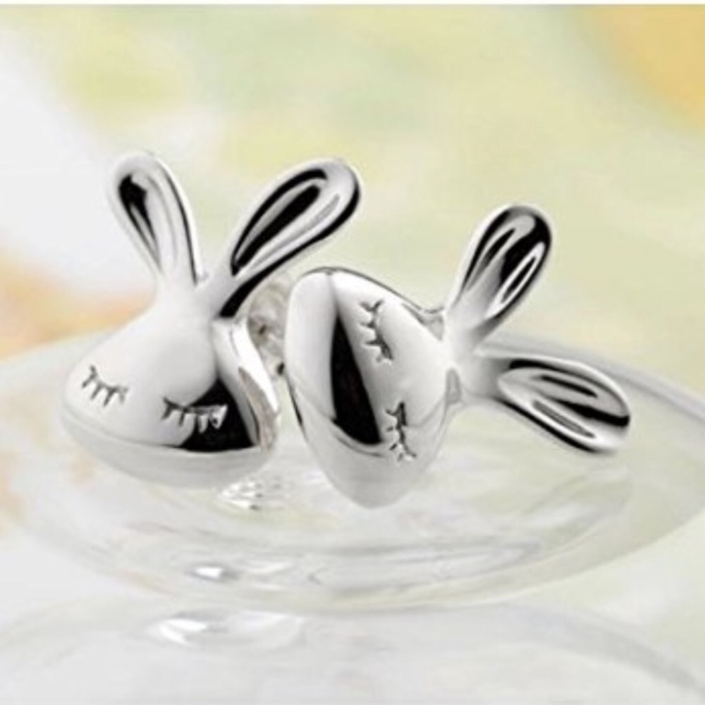 Sterling silver bunny earrings